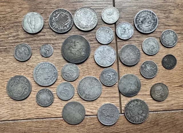 GB Lots Of Silver Coins Pre 1920 Scrap Or Collect 260 Grams