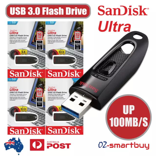 SanDisk Flash Drive Ultra 16GB 32GB 64GB 128GB USB 3.0 Traveler Memory Stick Pen