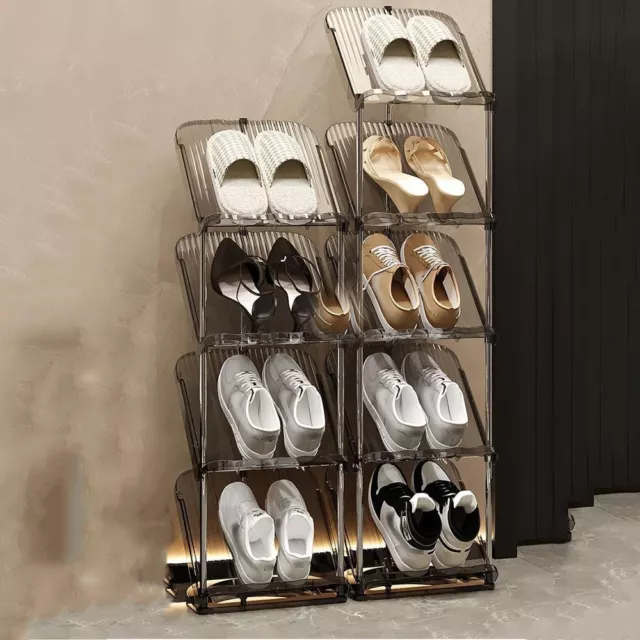 Stackable Shoe Shelf Organizer Space Saving Corner Shelf  Narrow