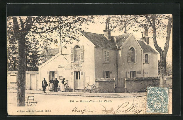 CPA Bois-le-Roi, La Poste, street view
