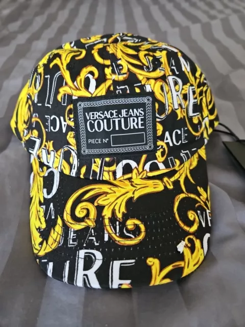 Versace Jeans Couture Baroque Cap Hat Unisex Authentic Men Logo All Over Prin