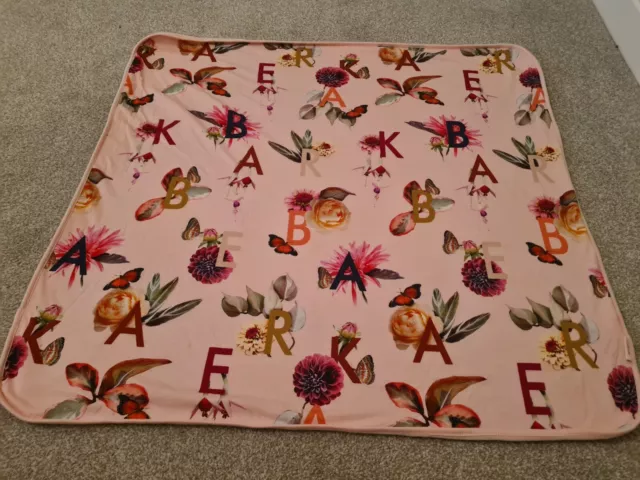 TED BAKER BABY Boy Blanket Blue Grey White Designer Newborn Gift