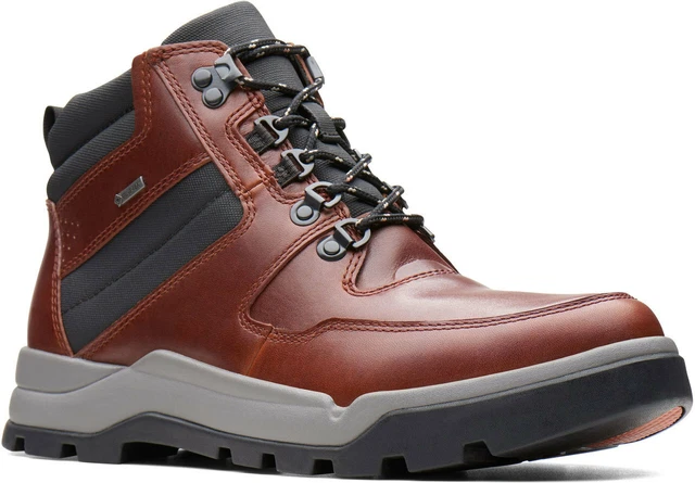 CLARKS MENS Un Atlas Up Gtx Waterproof Dark Tan Lea UK 7.5 US 8.5 G 119.99 PicClick UK