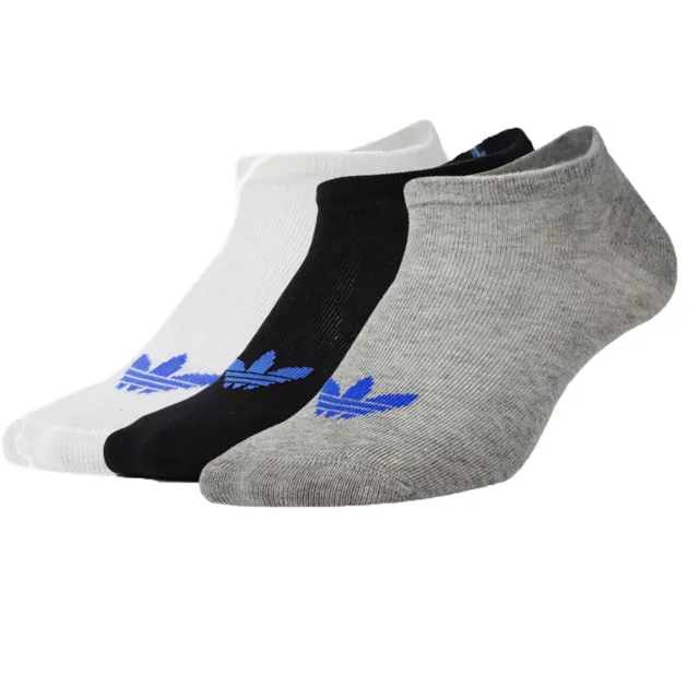 Adidas Originals 3erPack Sneakers Caviglia Sport Calzini Set Nero Grigio Bianco