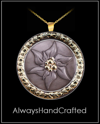 AlwaysHandCrafted EDELWEISS Necklace - 1" bavaria germany - oktoberfest pendant