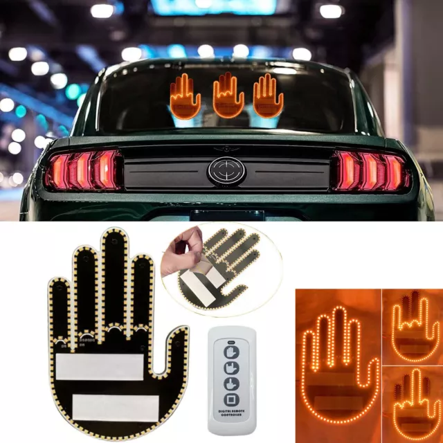  Car Finger Light Funny Car Accessories with Remote Decor Car  Stuff Middle Finger Gesture Led Light Road Rage Signs Love and Wave to  Drivers : Electronics