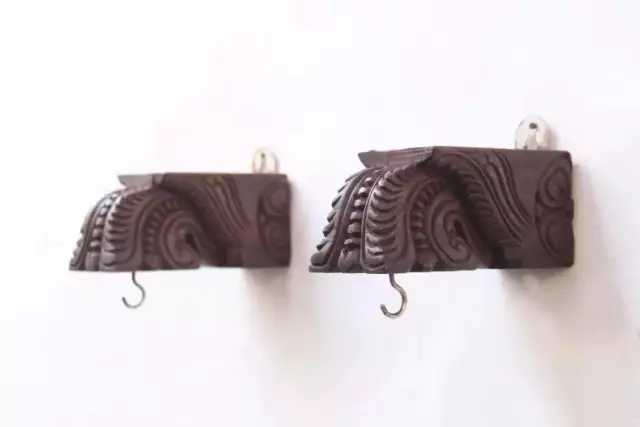 2 pcs Wooden Wall Bracket Corbel Plant Hanger Small Wall Hanging Home Decor Gift 3