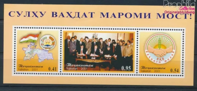 Briefmarken Tadschikistan 2001 Mi Block23 postfrisch Flaggen und Wappen (1022141