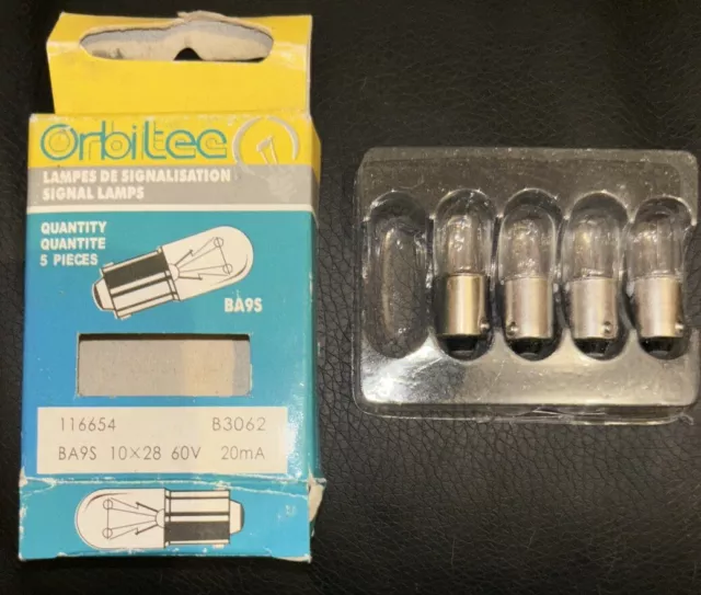 4 lampes ampoules 60V 20mA BA9S B3062 Orbitec 116654 10x28