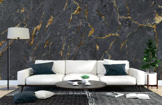 3D Abstract Black Marble Texture Wallpaper Wall Murals Removable Wallpaper 701