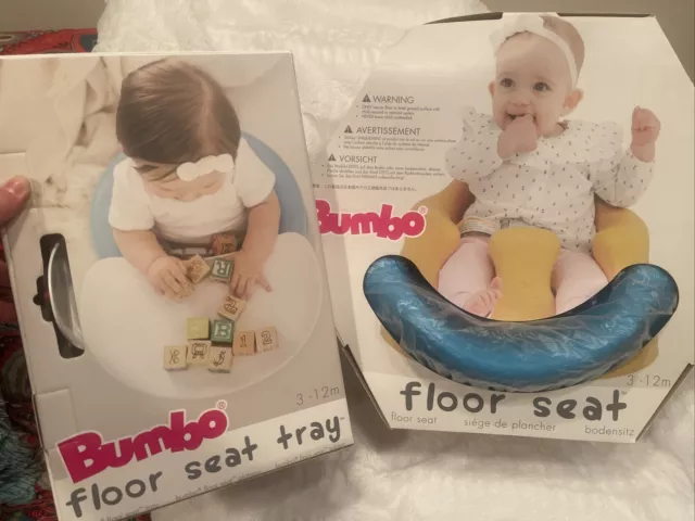 BUMBO Baby Floor Seat with Safety Straps & Tray - Blue