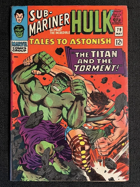 MARVEL TALES TO ASTONISH #79 JACK KIRBY COVER! 1ST FIGHT HERCULES Vs. HULK! 1966 MARVEL TALES TO ASTONISH #79 JACK KIRBY COVER! 1ST FIGHT HERCULES Vs. HULK! 1966
