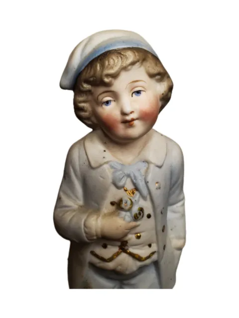 Vintage German Porcelain Bisque Victorian Blue Boy 8" Figurine #5189 2