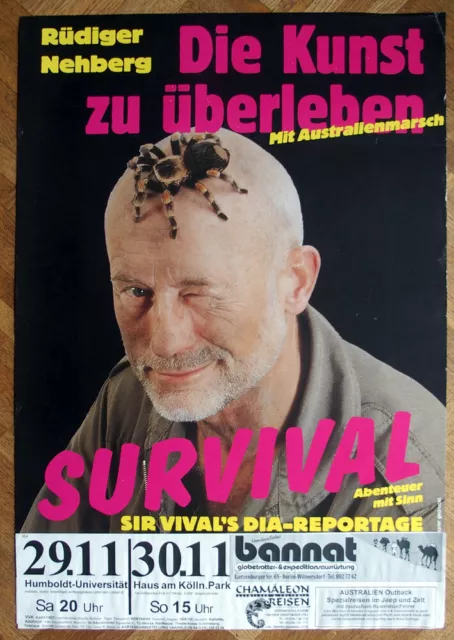Rüdiger Nehberg, Die Kunst zu überleben – Veranstaltungsplakat Berlin 1997