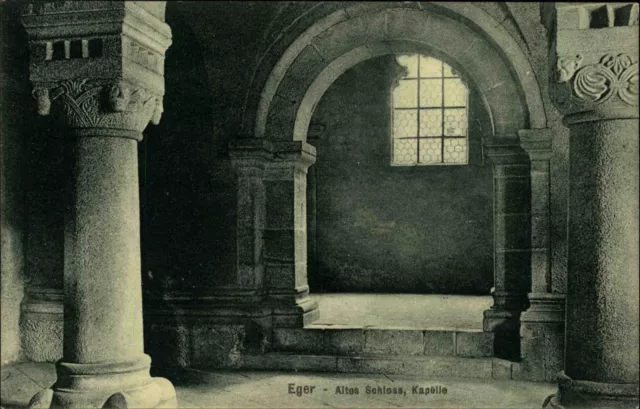 Eger Cheb Tschechien Ansichtskarte ~1910 Altes Schloss Innenansicht der Kapelle