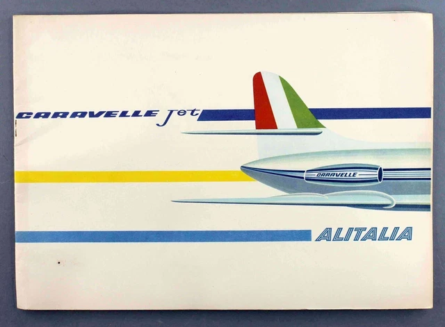 Alitalia Caravelle Cutaway Airline Sales Brochure Vintage Sud Aviation