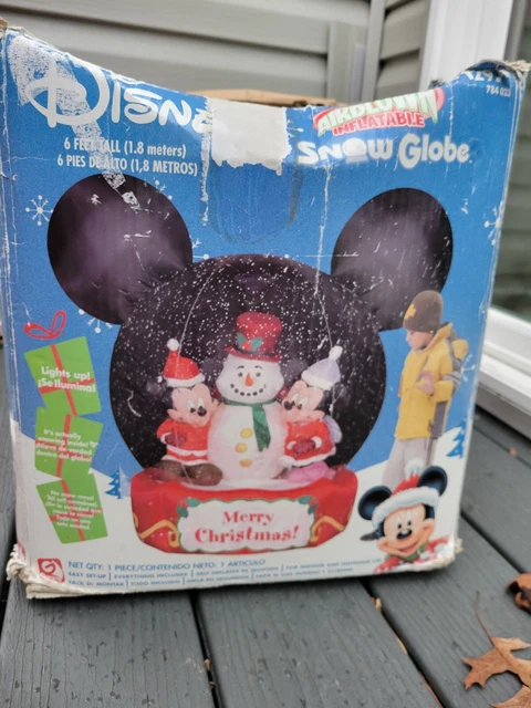 Gemmy Christmas Airblown Inflatable Mickey Minnie Snowman Snowglobe