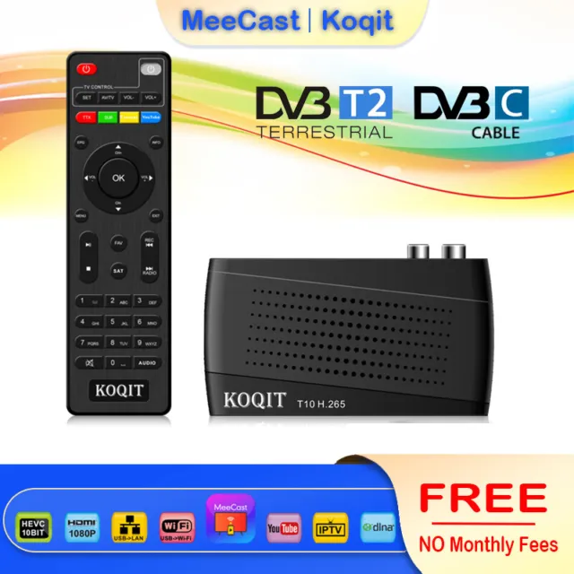 Universal Remote H265 HEVC DVB-T2 Receiver DVB C Tuner HD Decoder Digital TV Box