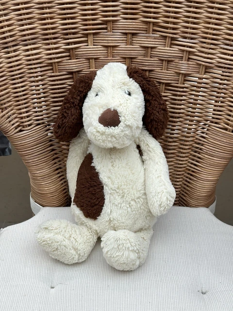 JELLYCAT BASHFUL MUTT Puppy Dog – Medium 12” Brown & Cream Soft