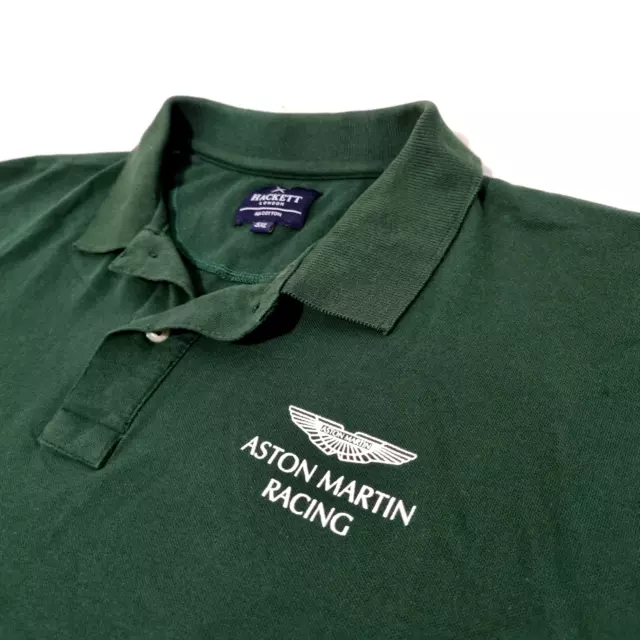 Aston Martin Racing Hackett Men Polo Shirt Collared Size 5XL Green Check Measur. 3