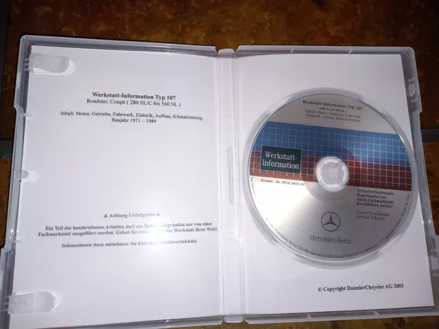 Original Mercedes Benz W 107, WIS, Werkstatthandbuch, Reparaturhandbuch auf CD