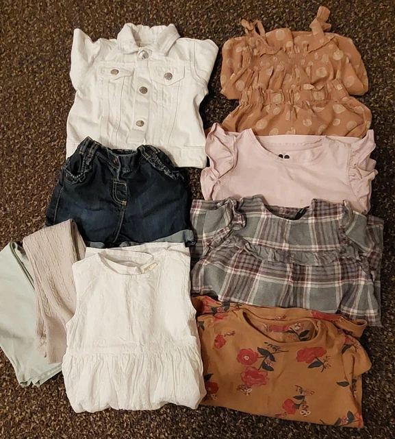 Bundle Of Girls Clothes. Age 2-3 Years. Dress, Tops, Shorts & Denim Jacket
