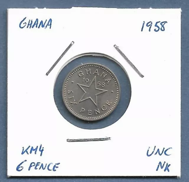 (DN) Ghana 6 Pence 1958 KM-4 BU UNC