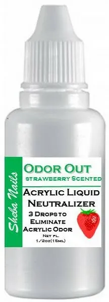 SHEBA NAILS Odor Out Acrylic Liquid Neutralizer 1/2oz Strawberry Scent