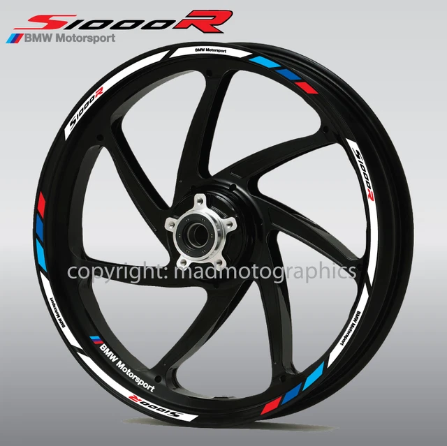 BMW S1000RR Reflective Wheel Decals – Rim Stripes For S1000 RR & HP4 – Unbranded