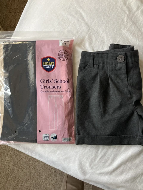Pantaloni uniformi scuola ragazze 4-5 anni grigi tasche idrorepellenti + pacchetto pantaloncini