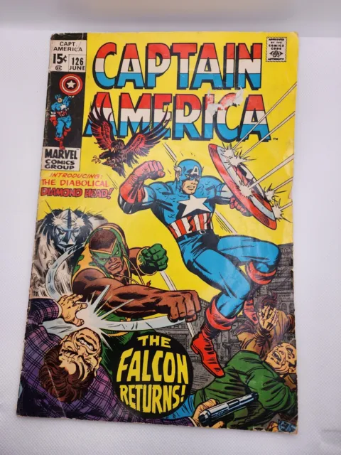 CAPTAIN AMERICA #126 Marvel 1st Series June 1970 THE FALCON!