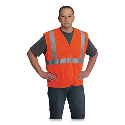 PIP ANSI Class 2 Hook and Loop Safety Vest, X-Large, Hi-Viz Orange 302-MVGOR-XL