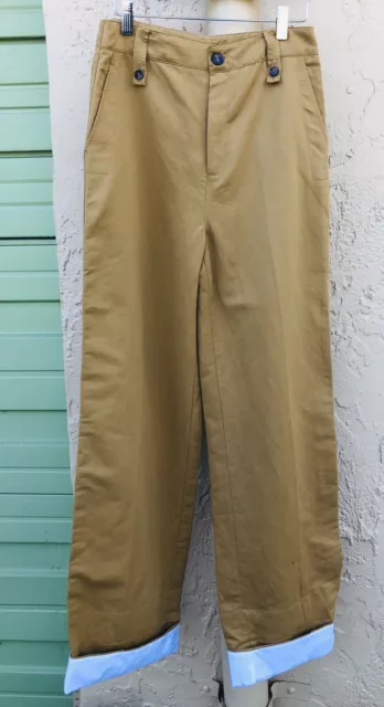 NEW ZARA TROUSERS PANTS with contrasting cuff mustard Waist 28 Size S 805  $69 $34.30 - PicClick