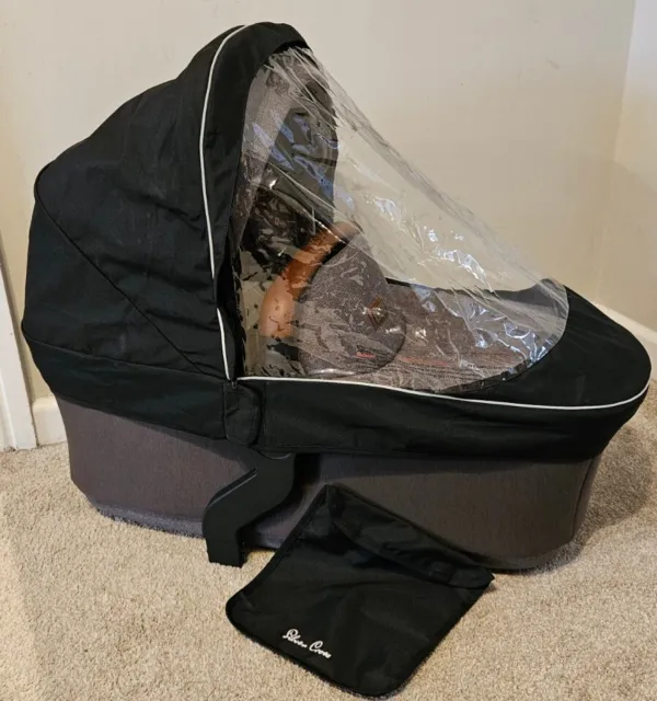 Silver Cross Wave Genuine Carrycot Raincover And Pouch Free Uk P&P.