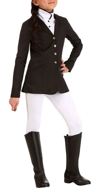 Child Girls Black Equestrian Horse Rider Jockey Costume SIZE S (with defect)