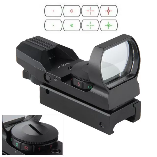 Tactical Holographic Reflex Red Green Dot Sight 4 Reticle - 11mm Dovetail Mount 3