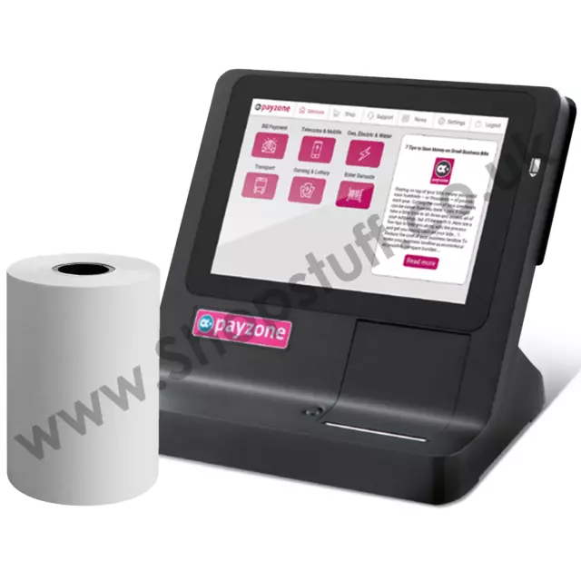 Payzone E-200 Tablet (Main Terminal) 80mm x 50mm Thermal Till Rolls (Box of 20)