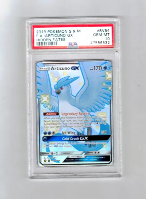 2019 Pokemon S&M Hidden Fates Full Art Articuno GX #SV54 PSA 10 GEM MINT