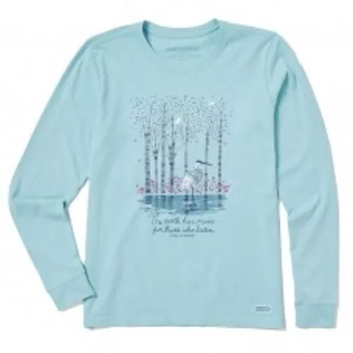 Life is Good Women'sLong Sleeve Earth has Music -Beach Blue-3XL - NWT