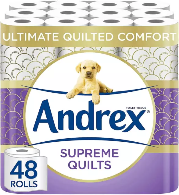 Andrex Supreme Quilted Toilet Paper 25% Thicker Quilted Comfort with Air Pocket