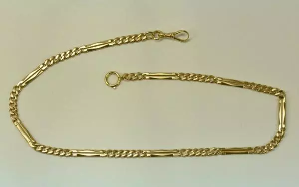 Taschenuhrkette Uhrenkette in 14 Kt 585 er Gold 44,5 cm antik