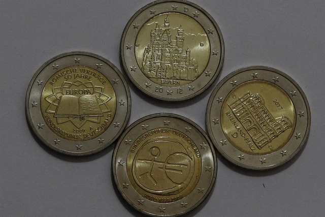 🧭 🇩🇪 Germany 2 Euro - 4 Commemorative Coins B56 #51
