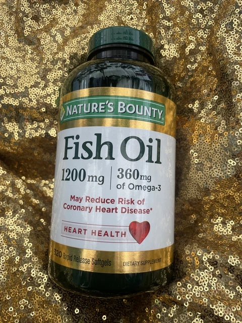 Nature's Bounty Fish Oil 1200mg / 360mg.  Omega-3 (320softgels. ) Exp: 05/24
