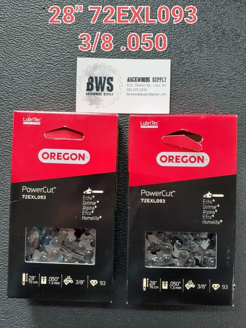 2 Pack 28" Oregon Husqvarna 570 72EXL093 3/8 .050 93 Chisel Chainsaw Chain