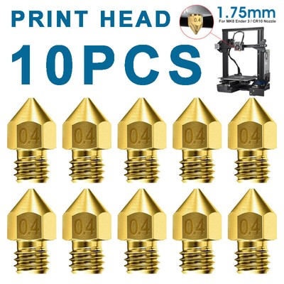 2pcs acciaio temprato UGELLO STAMPANTE 3D 0.4-1.0mm MK8 CR-10 Ender 3 Anet A8 m6 
