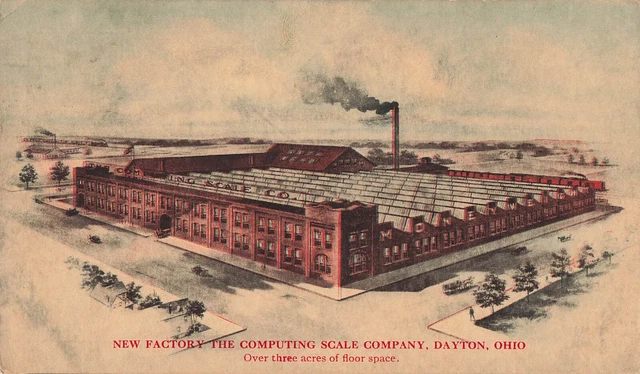 (PC) THE COMPUTING SCALE COMPANY FACTORY, DAYTON OHIO, 1910 POSTCARD  pg5-904