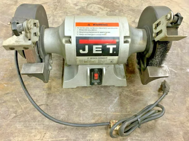 Jet 6" Bench Grinder, Jbg-6A, 1/2 Hp, 1 Ph, 115 V, 5 A, 1/2" Arbor, **Works**
