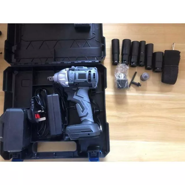Cordless Impact Wrench 1/2" Impact Driver With Battery Ratchet Rattle Nut Gun