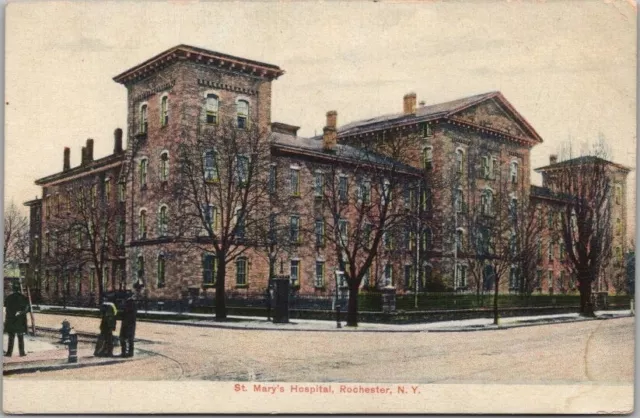 Rochester, New York Postcard "St. Mary's Hospital" Street View / c1910s UNUSED