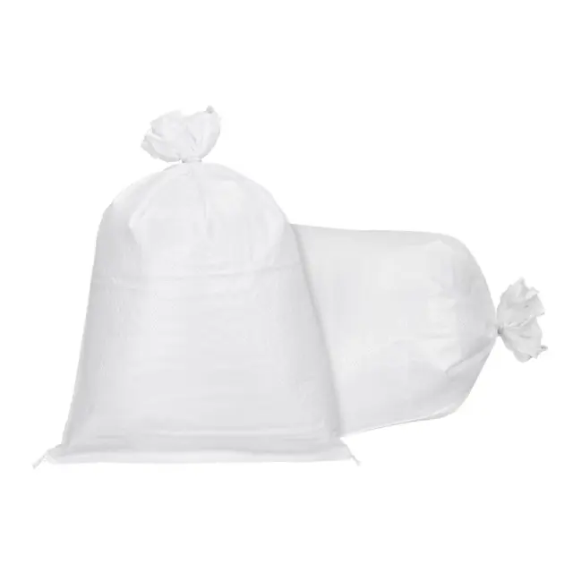 Sand Bags Empty White Woven Polypropylene 17.7 x 29.5 Inch Pack of 5